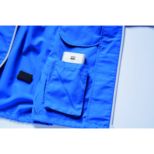 空調服　フード付きポリエステル製空調服［［Ｒ下］］　ウェアのみ　シルバー　Ｍ　KU90520-C06-S2　1 着