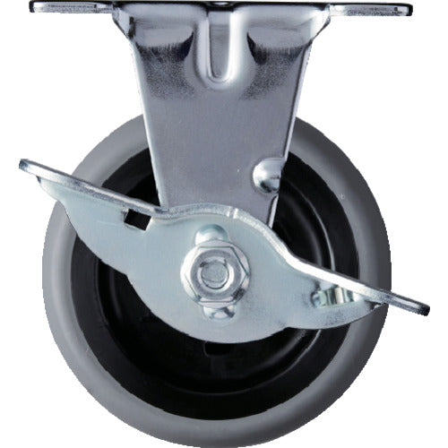 ハンマー　Ｅシリーズ固定式エラストマー車輪（ＰＰホイール）６５ｍｍ　ストッパー付　415ER-L65　1 個