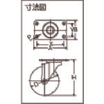 ハンマー　旋回式エラストマー車輪（ＰＰホイール）６５ｍｍ　420E-L65　1 個