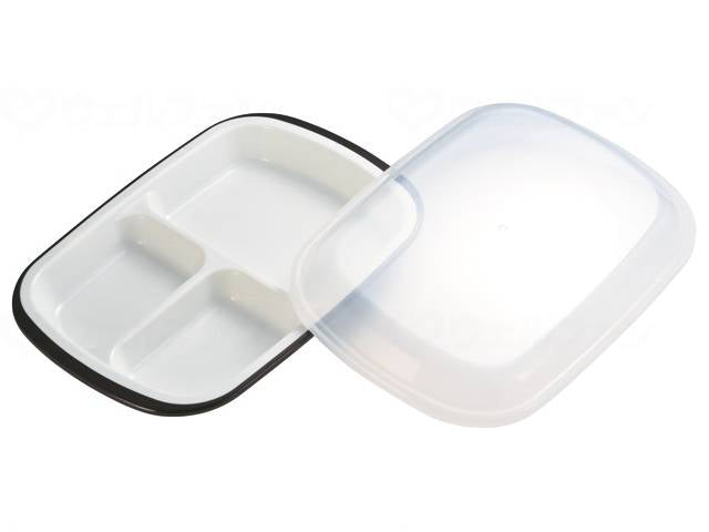 Komori Plastic Lunch Plate with Lid (Square) "Rakuben" Dark Brown