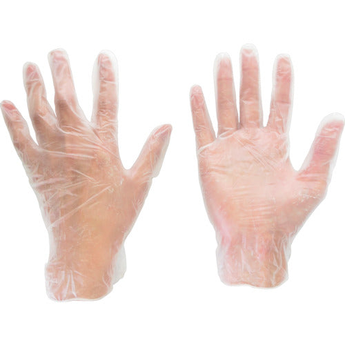 ミドリ安全　塩化ビニール製　使い捨て手袋　薄手　粉付　Ｓ　（１００枚入）　VERTE-843-S　1 箱