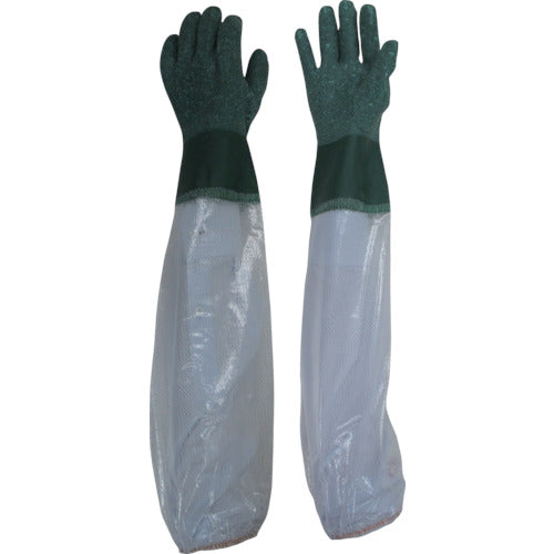 ビニスター　腕カバー付手袋　ビニスター腕カバー付竹　Ｌ　615-L　1 双