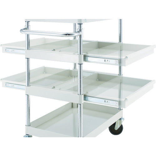 TRUSCO Tool Wagon Phoenix Wagon, Low-noise, 600 x 400, 4-tier, 2-tier slide, White, PEW-962M2-W, 1 unit