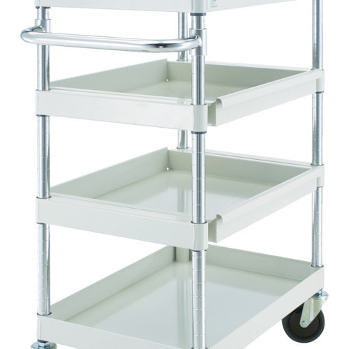 TRUSCO Tool Wagon Phoenix Wagon, Low-noise, 600 x 400, 4-tier, 2-tier slide, White, PEW-962M2-W, 1 unit