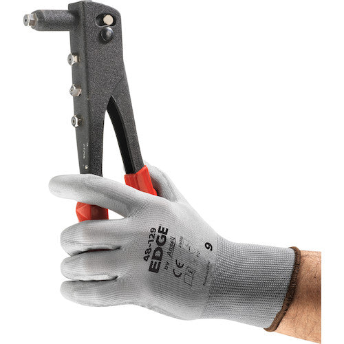 アンセル　ウレタン背抜手袋　エッジ　４８−１２９　グレー　ＸＬサイズ　48-129-10　1 双