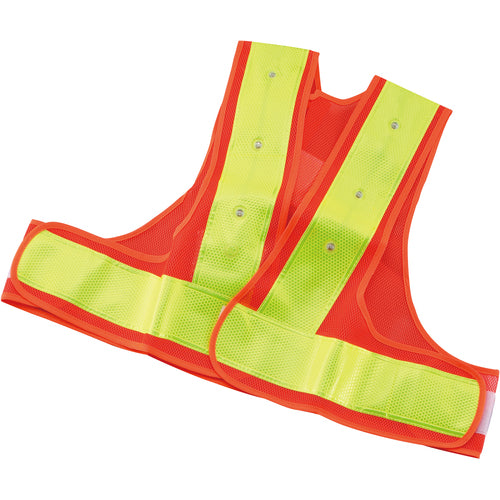 미츠 토모 LED 쇼트 반사 베스트 오렌지 × 노랑 하이 캡슐 배터리 포함 87430 1 장