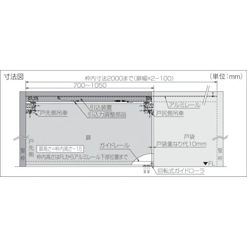 ＤＡＩＫＥＮ　ドアクローザ　スライデックスソフトクローザー　水平レール引込み装置　ガイドレール無　HCS-SC30T　1 Ｓ