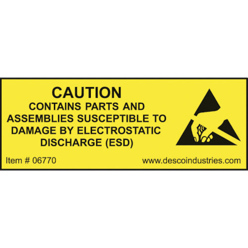 ＤＥＳＣＯ　ラベル　ＥＱＵＩＰＭＥＮＴ　ＣＯＮＴＡＩＮＩＮＧ　ＥＳＤＳ　１９Ｘ５１ｍｍ　５００枚入り　06770　1 巻