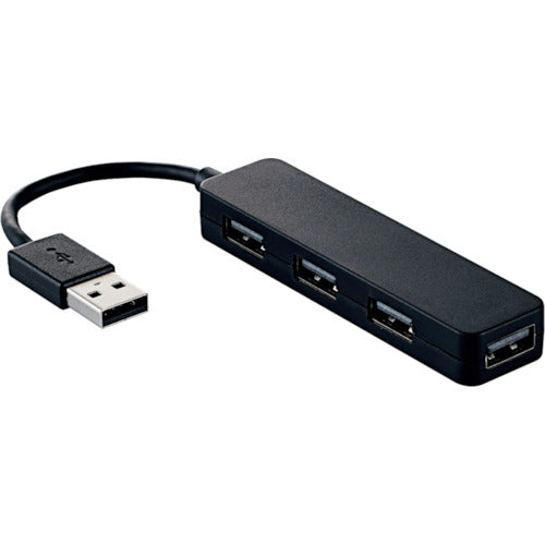 ELECOM USB2.0 허브 컴팩트 타입 4포트 블랙 U2H-SN4NBBK 1개