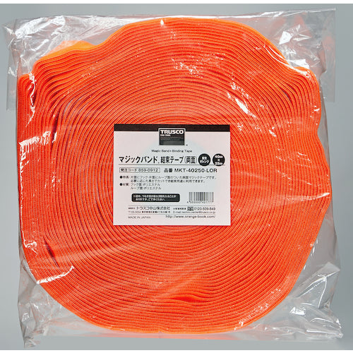 TRUSCO 매직 밴드 [[R 아래]] 결속 테이프 양면 형광 오렌지 40mm 25m MKT-40250-LOR 1 권