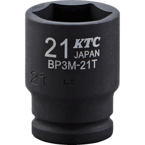 ＫＴＣ　９．５ｓｑ．インパクトレンチ用ソケット（セミディープ薄肉）　対辺寸法１２ｍｍ　差込角９．５ｍｍ　BP3M-12T　1 Ｓ