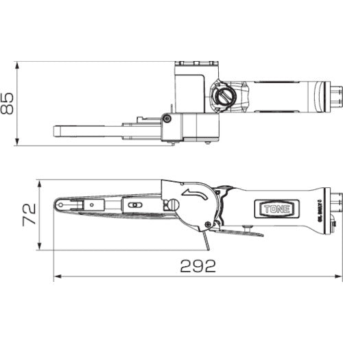 ＴＯＮＥ　エアベルトサンダー　１０×３３０ｍｍ　ホース取付口Ｒｃ１／４　ABS10　1 台