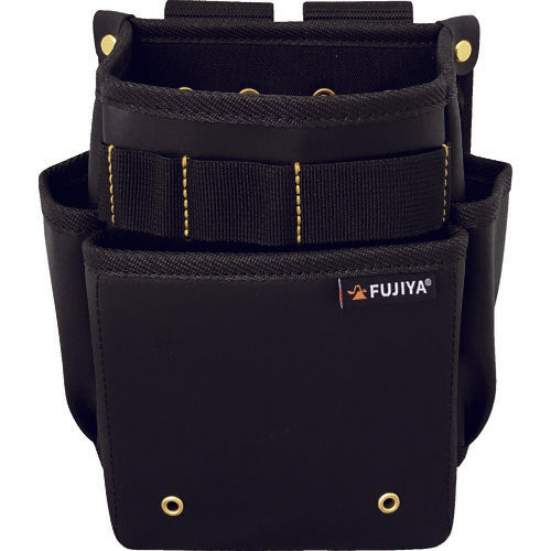 Fujiya Small 2-tiered Waist Pouch (Black and Gold) PS-32BG 1 pc