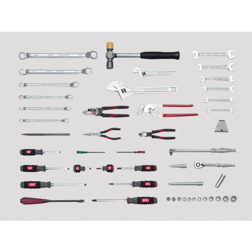 ＫＴＣ　整備用工具セット　シルバー　間口４１０×奥行２１０×高さ１５０ｍｍ　４８点セット　SK3481S　1 Ｓ