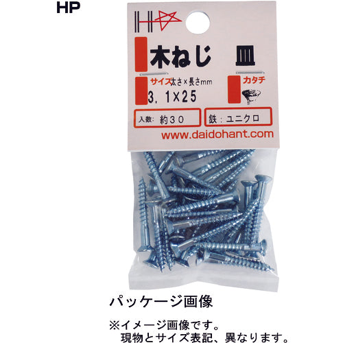 DAIDOHANT HP Unicro wood screws round head 2.7 x 20 30 pieces 10183294 1 PK