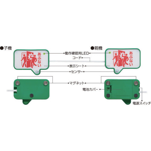 ＫＩＮＧ　ＪＩＭ　扉につけるお知らせライト　有線タイプ　緑　単３電池×３本（別売）　電池寿命約６か月　TAL10-G　1 Ｓ