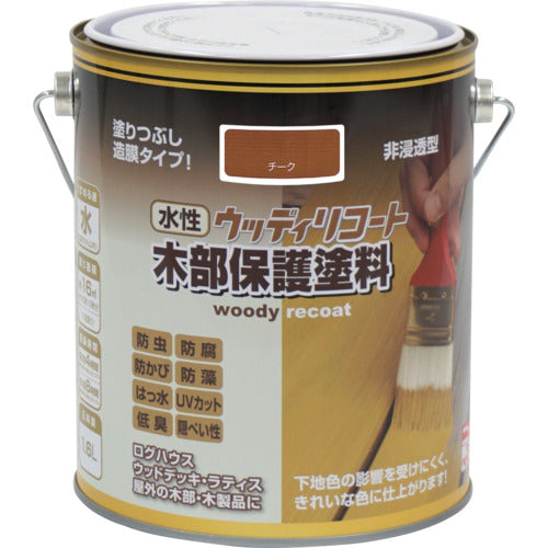 ニッぺ　水性ウッディリコート　１．６Ｌ　チーク　３００Ｎ００３−１．６　4976124549021　1 缶