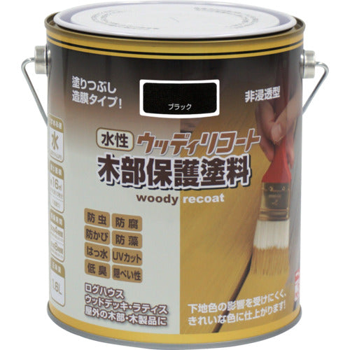 니페 수성 우디 리코트 1.6L 블랙 300N007-1.6 4976124549069 1 캔