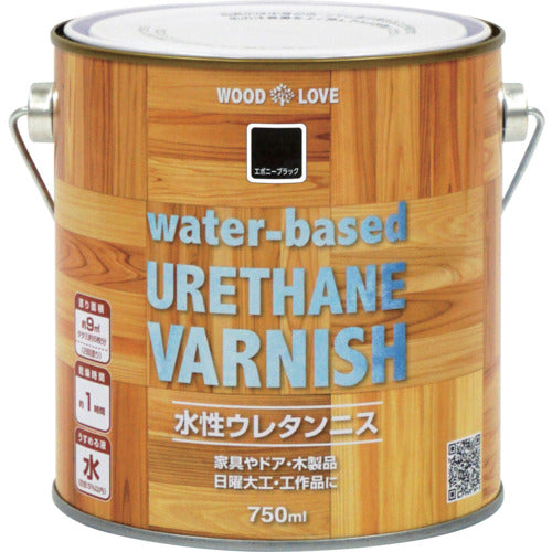 ニッぺ　水性ウレタンニス　７５０ｍｌ　エボニーブラック　３００Ｎ０２５−７５０　4976124516245　1 缶