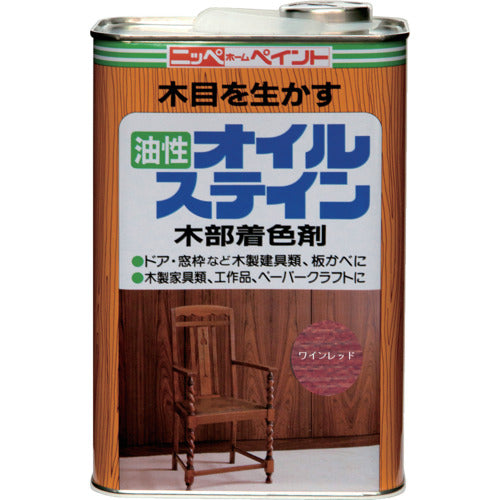 닛페 유성 오일 스테인 1L 와인 레드 HPB015-1 4976124520617 1 캔