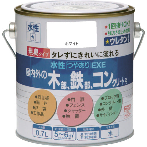 ニッぺ　水性つやありＥＸＥ　０．７Ｌ　ホワイト　ＨＳＵ１０１−０．７　4976124420115　1 缶