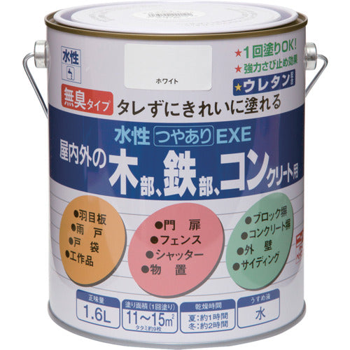 ニッぺ　水性つやありＥＸＥ　１．６Ｌ　ホワイト　ＨＳＵ１０１−１．６　4976124420122　1 缶