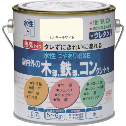 ニッぺ　水性つやありＥＸＥ　０．７Ｌ　ミルキーホワイト　ＨＳＵ１０２−０．７　4976124420214　1 缶