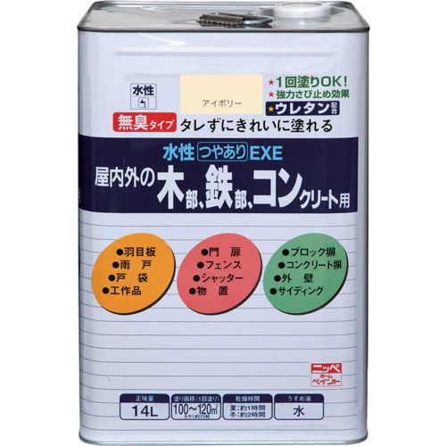 ニッぺ　水性つやありＥＸＥ　１４Ｌ　アイボリー　ＨＳＵ１０３−１４　4976124420351　1 缶