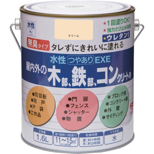ニッぺ　水性つやありＥＸＥ　１．６Ｌ　クリーム　ＨＳＵ１０４−１．６　4976124420429　1 缶