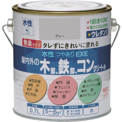 ニッぺ　水性つやありＥＸＥ　０．７Ｌ　グレー　ＨＳＵ１０５−０．７　4976124420511　1 缶
