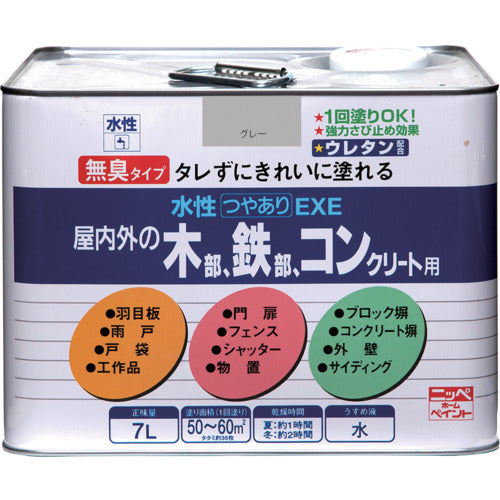 ニッぺ　水性つやありＥＸＥ　７Ｌ　グレー　ＨＳＵ１０５−７　4976124420542　1 缶