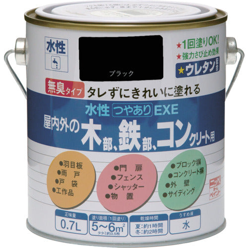 ニッぺ　水性つやありＥＸＥ　０．７Ｌ　ブラック　ＨＳＵ１０６−０．７　4976124420610　1 缶