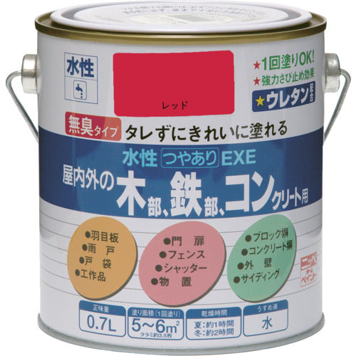 ニッぺ　水性つやありＥＸＥ　０．７Ｌ　レッド　ＨＳＵ１０７−０．７　4976124420719　1 缶