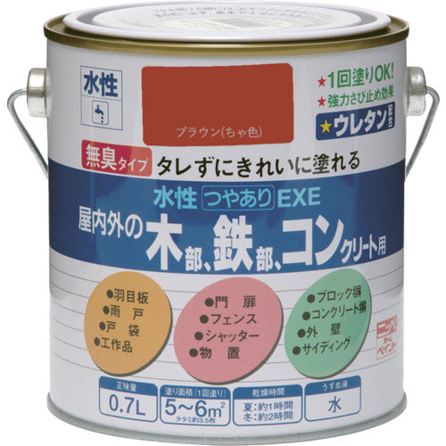 ニッぺ　水性つやありＥＸＥ　０．７Ｌ　ブラウン　ＨＳＵ１０９−０．７　4976124420917　1 缶