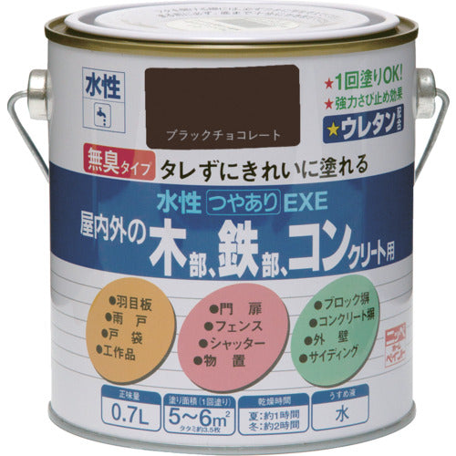 ニッぺ　水性つやありＥＸＥ　０．７Ｌ　ブラックチョコレート　ＨＳＵ１１１−０．７　4976124421112　1 缶