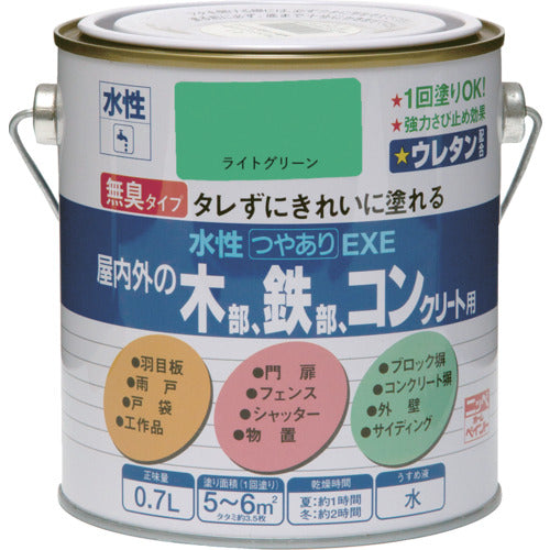 ニッぺ　水性つやありＥＸＥ　０．７Ｌ　ライトグリーン　ＨＳＵ１１４−０．７　4976124421419　1 缶