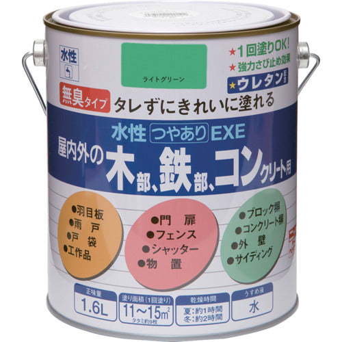 ニッぺ　水性つやありＥＸＥ　１．６Ｌ　ライトグリーン　ＨＳＵ１１４−１．６　4976124421426　1 缶