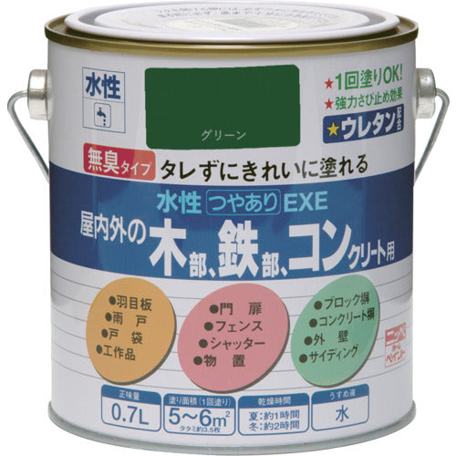 ニッぺ　水性つやありＥＸＥ　０．７Ｌ　グリーン　ＨＳＵ１１５−０．７　4976124421518　1 缶