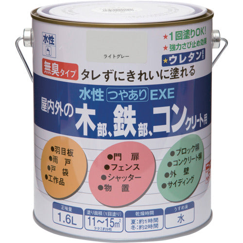 ニッぺ　水性つやありＥＸＥ　１．６Ｌ　ライトグレー　ＨＳＵ１１６−１．６　4976124421624　1 缶