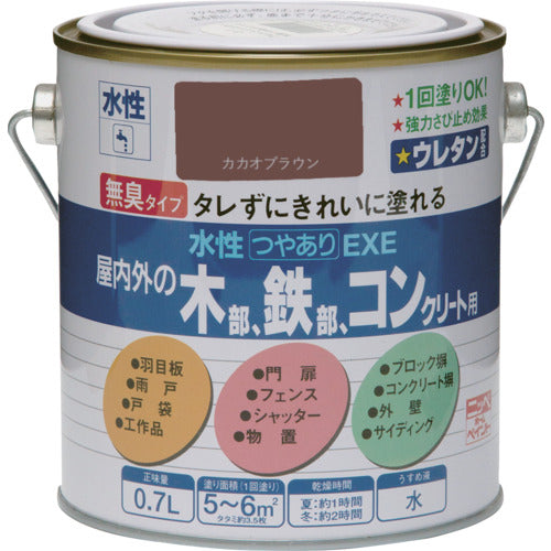 ニッぺ　水性つやありＥＸＥ　０．７Ｌ　カカオブラウン　ＨＳＵ１２３−０．７　4976124422317　1 缶