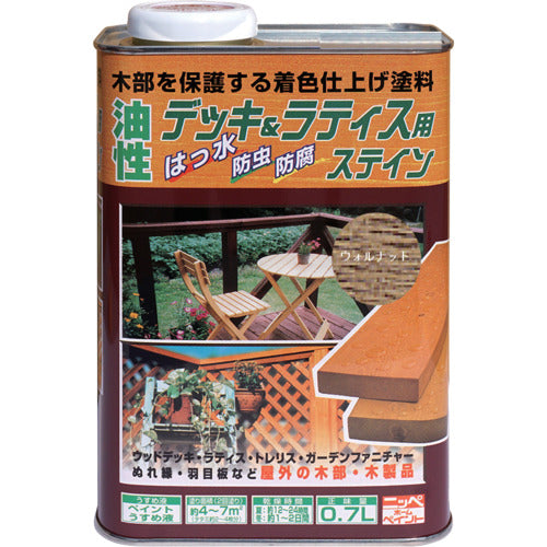 ニッぺ　油性デッキ＆ラティス　０．７Ｌ　ウォルナット　ＨＵＨ００６−０．７　4976124525667　1 缶