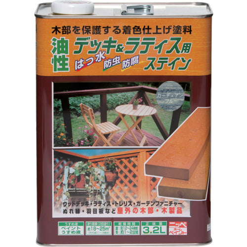 닛페 유성 데크 &amp; 래티스 3.2L 가디언 블루 HUH010-3.2 4976124526084 1 캔