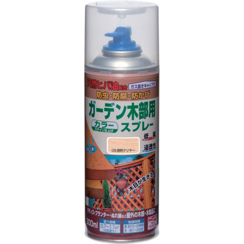 ニッぺ　ガーデン木部用スプレー　３００ｍｌ　透明クリヤー　ＨＵＴ００９−３００　4976124290916　1 本