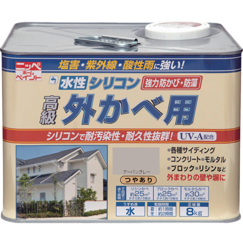 니페 수성 실리콘 외부 카베용 8kg 어반 그레이 HWB102-8 4976124145209 1캔