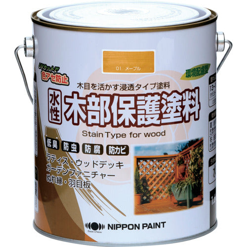 ニッぺ　水性木部保護塗料　１．６Ｌ　メープル　ＨＸＹ００１−１．６　4976124544309　1 缶