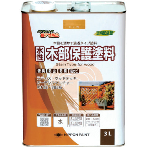 니페 수성 목부 보호 도료 3L 메이플 HXY001-3 4976124544507 1 캔