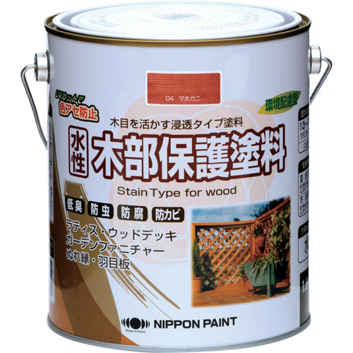 ニッぺ　水性木部保護塗料　１．６Ｌ　マホガニ　ＨＸＹ００４−１．６　4976124544330　1 缶