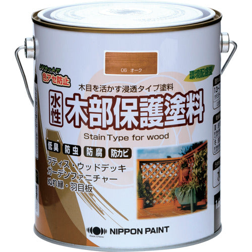 ニッぺ　水性木部保護塗料　１．６Ｌ　オーク　ＨＸＹ００６−１．６　4976124544354　1 缶