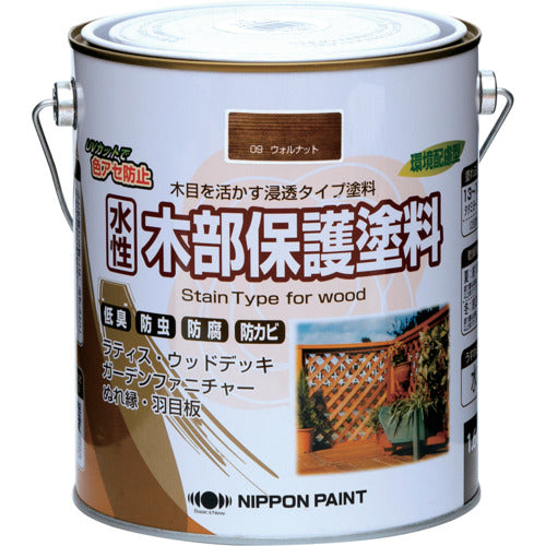 ニッぺ　水性木部保護塗料　１．６Ｌ　ウォルナット　ＨＸＹ００９−１．６　4976124544385　1 缶