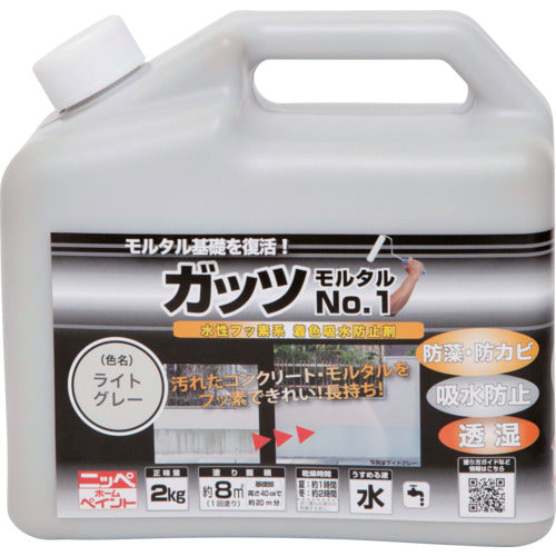ニッぺ　ガッツ　モルタルＮＯ．１　２ｋｇ　ライトグレー　ＨＹＲ００１−２　4976124146503　1 缶
